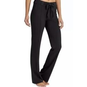 Athleta Womens Destination Pants Size 2 Black Stretch Belted Tie Waist Wide-Leg